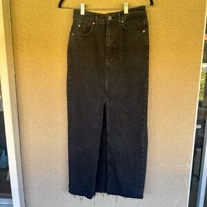 Stradivarius Black Maxi Skirt